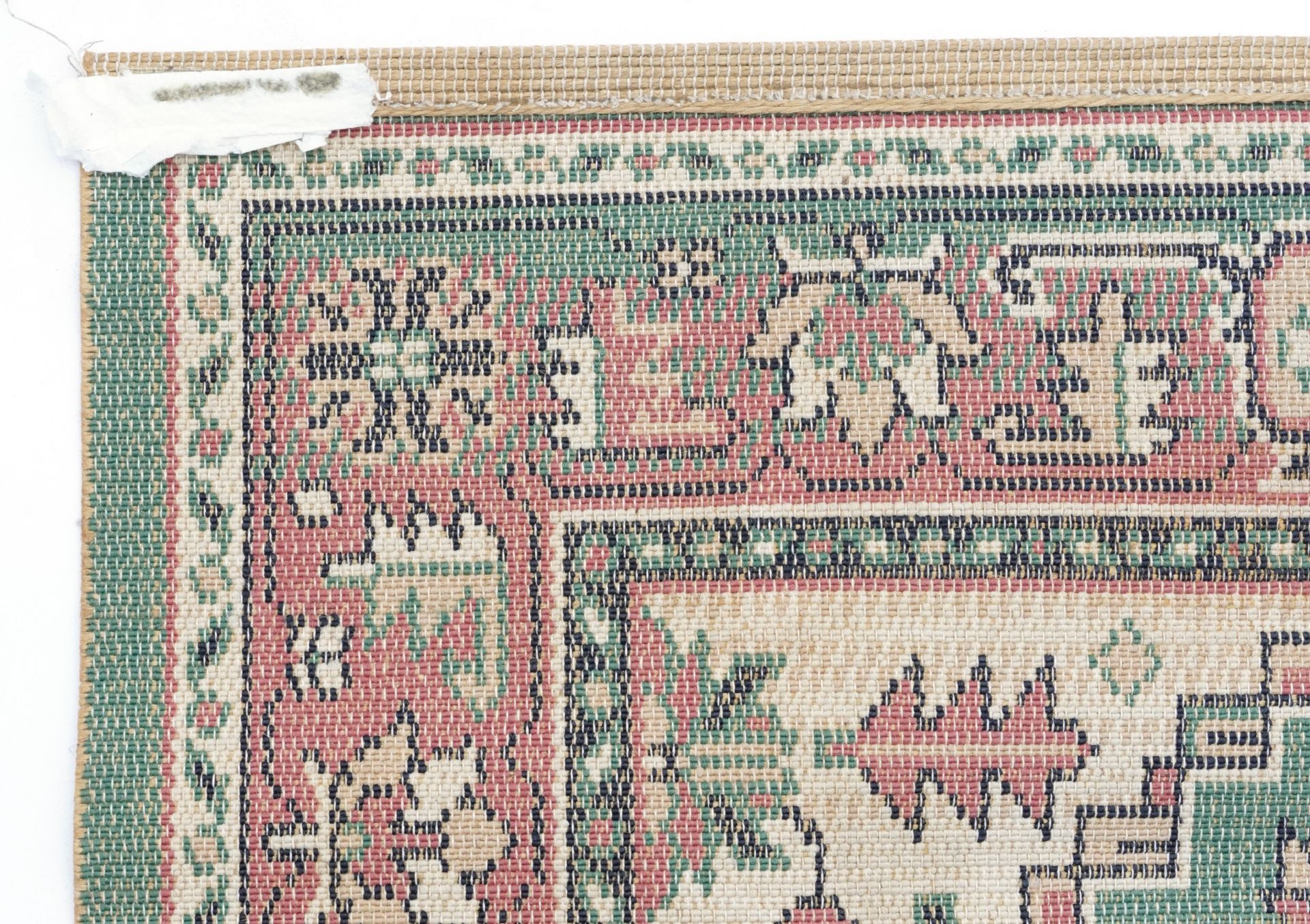 Three rectangular rugs including a floral Chinese red ground example, the largest 250cm x 80cm - Bild 5 aus 14