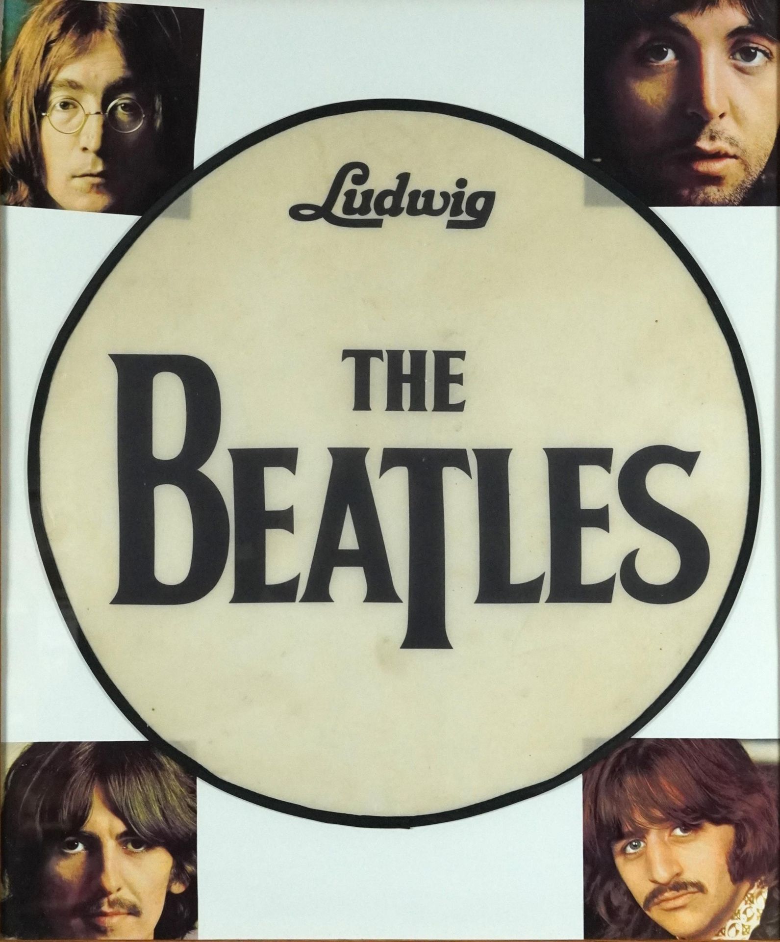 Collection of vintage The Beatles trade cards and a Ludwig Beatles bass drum cover, each framed - Image 5 of 7