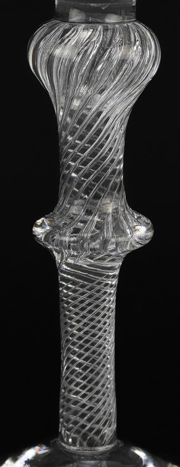 18th century double knop wine glass with air twist stem, 15.5cm high - Image 2 of 4