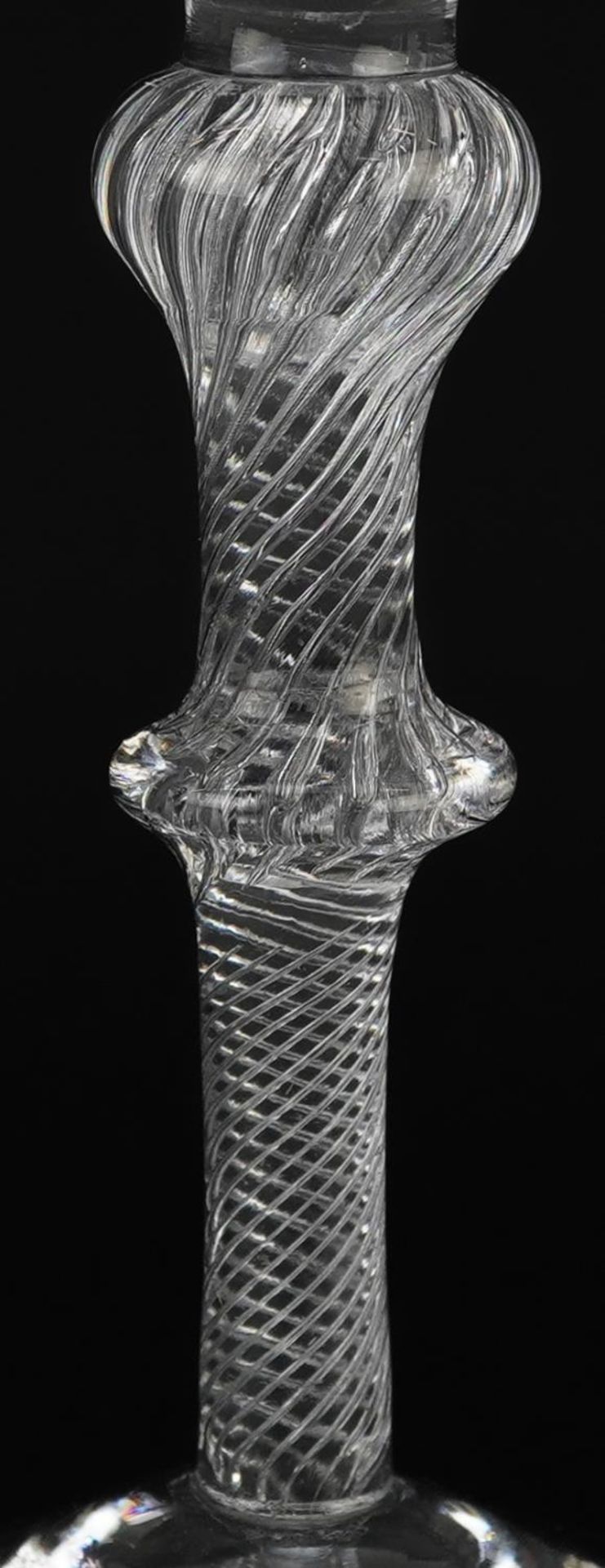 18th century double knop wine glass with air twist stem, 15.5cm high - Bild 2 aus 4