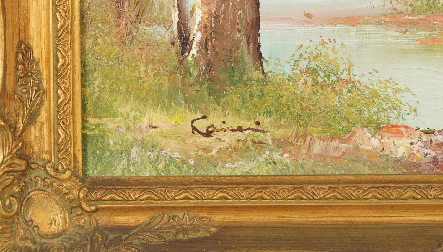 River landscapes, two oils, each framed, each 39.5cm x 29.5cm excluding the frames - Image 9 of 10