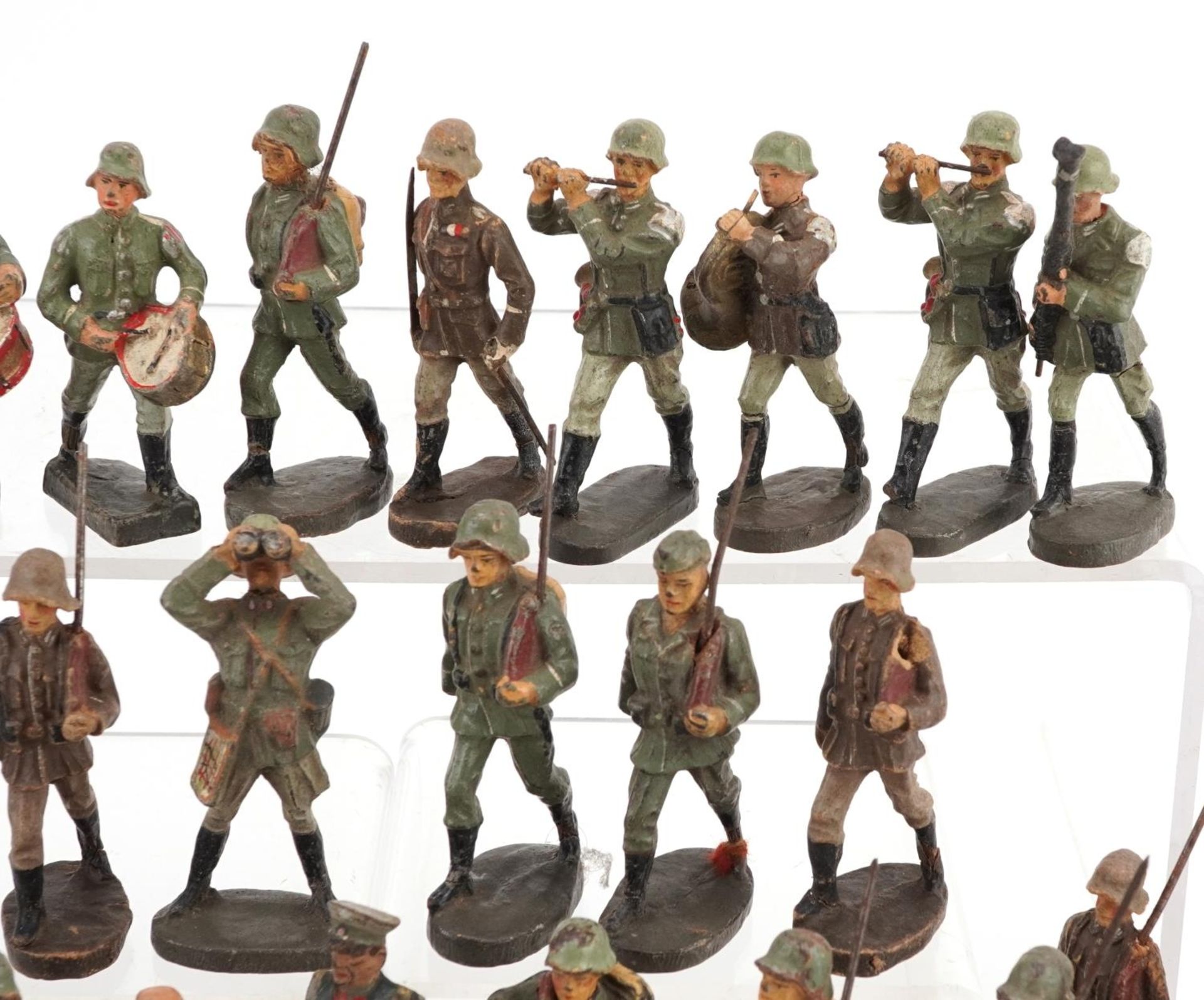Elastolin, Collection of German hand painted soldiers, the largest each 8.5cm high - Image 3 of 6