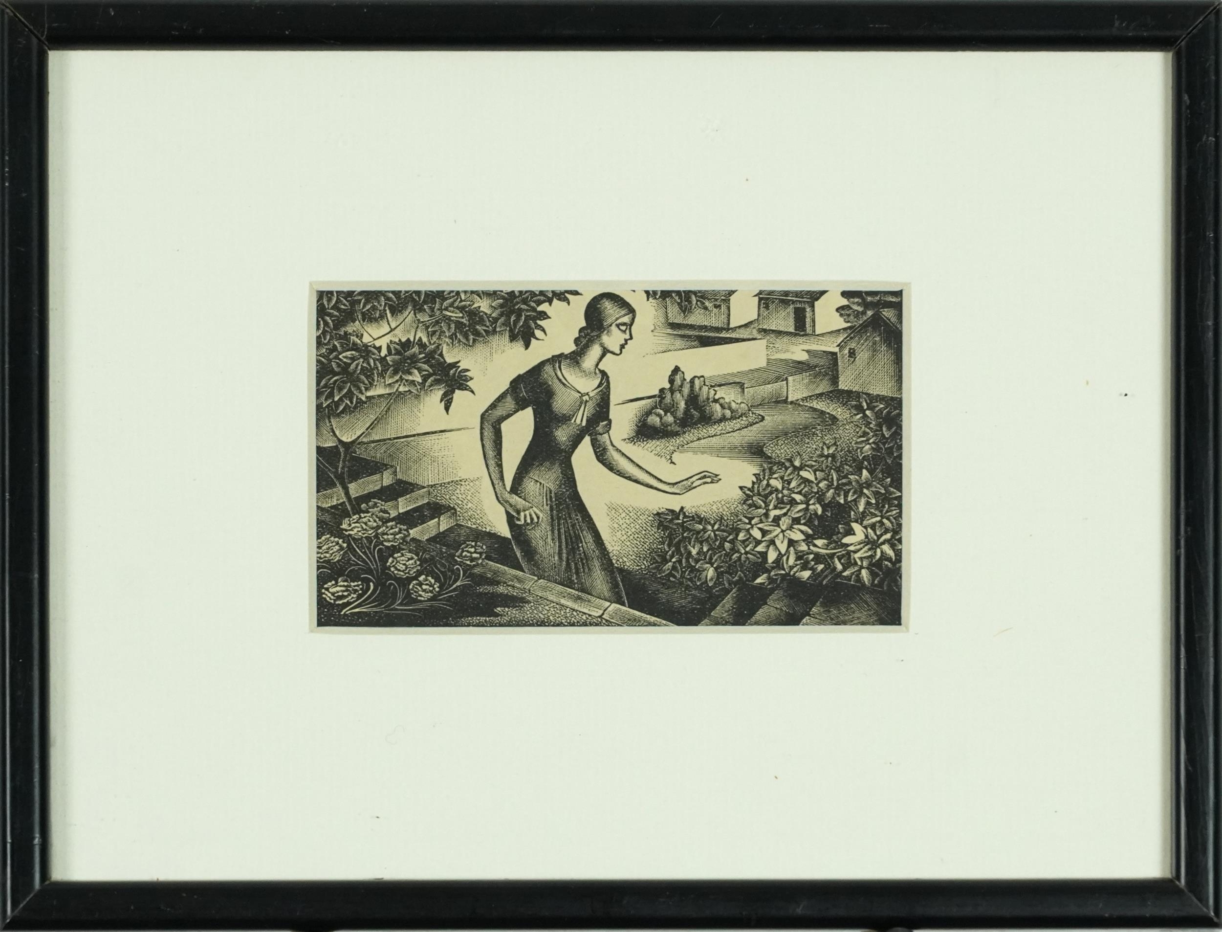 Agnes Miller Parker - Chanticleer, wood engraving inscribed Golden Cockerel Press 1936 verso, - Image 2 of 4