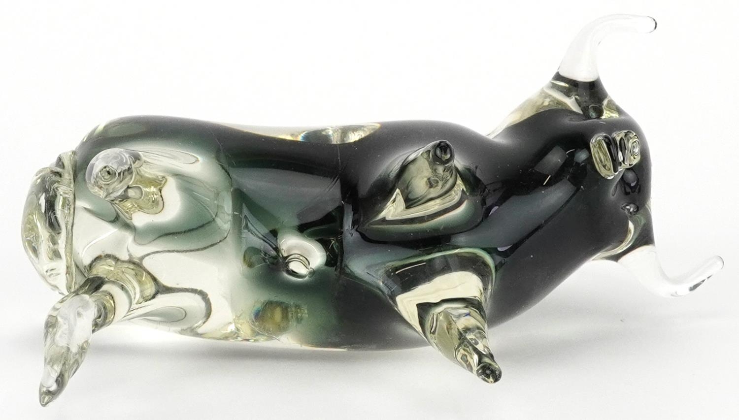 V Nason & Co, Mid century Murano art glass bull, 18cm in length - Image 3 of 3