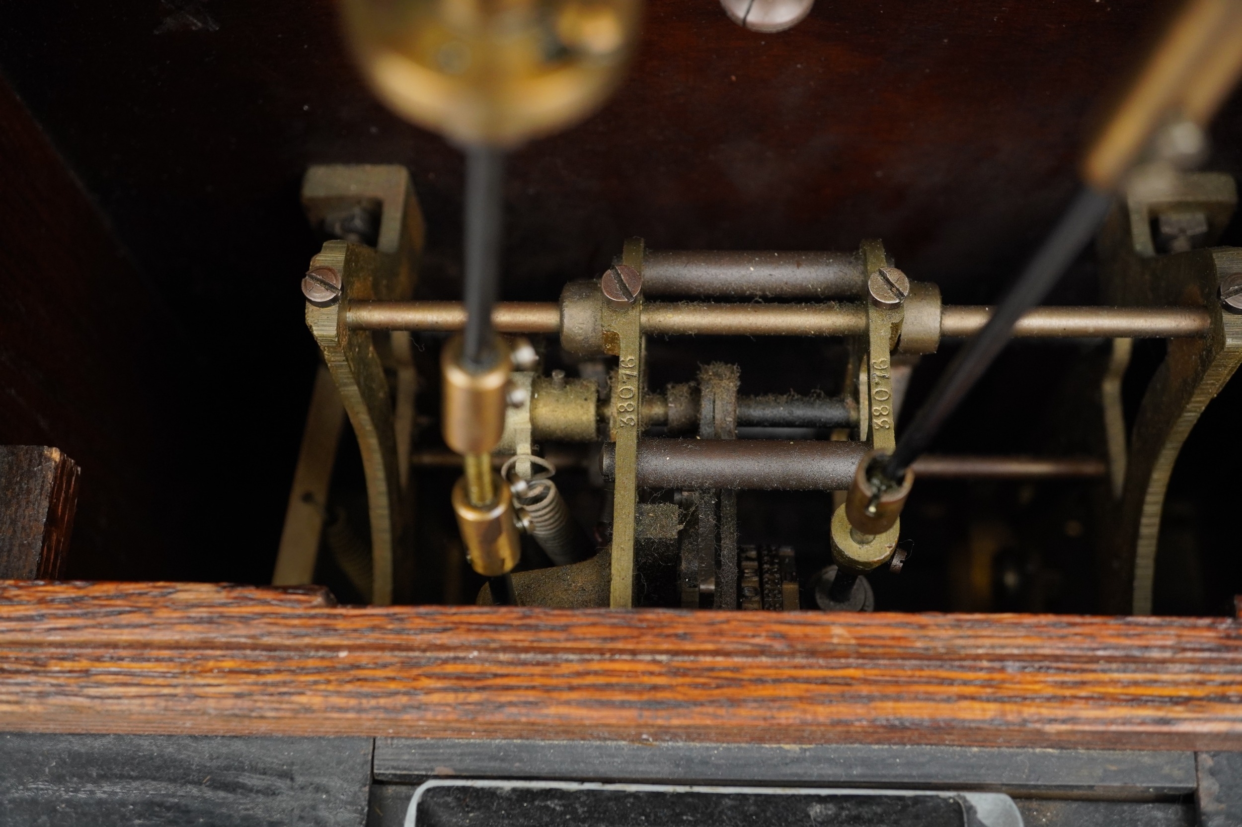 Gledhill-Brook Time Recorders patent oak clocking in machine having circular dial with Roman - Image 8 of 13