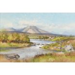 David Long - The Cuillin Hills, Isle of Skye, contemporary oil on canvas, Mellington Gallery label