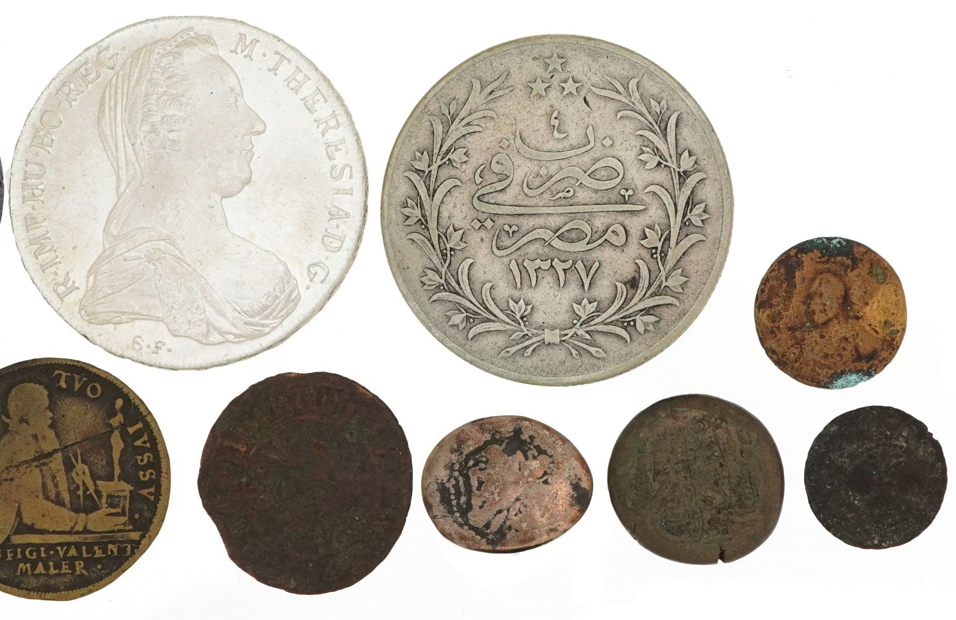Antiquarian, Roman, hammered silver and world coinage including re-struck silver Maria Theresa - Image 6 of 6