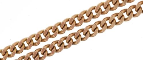 9ct gold curb link necklace, 52cm in length, 17.5g