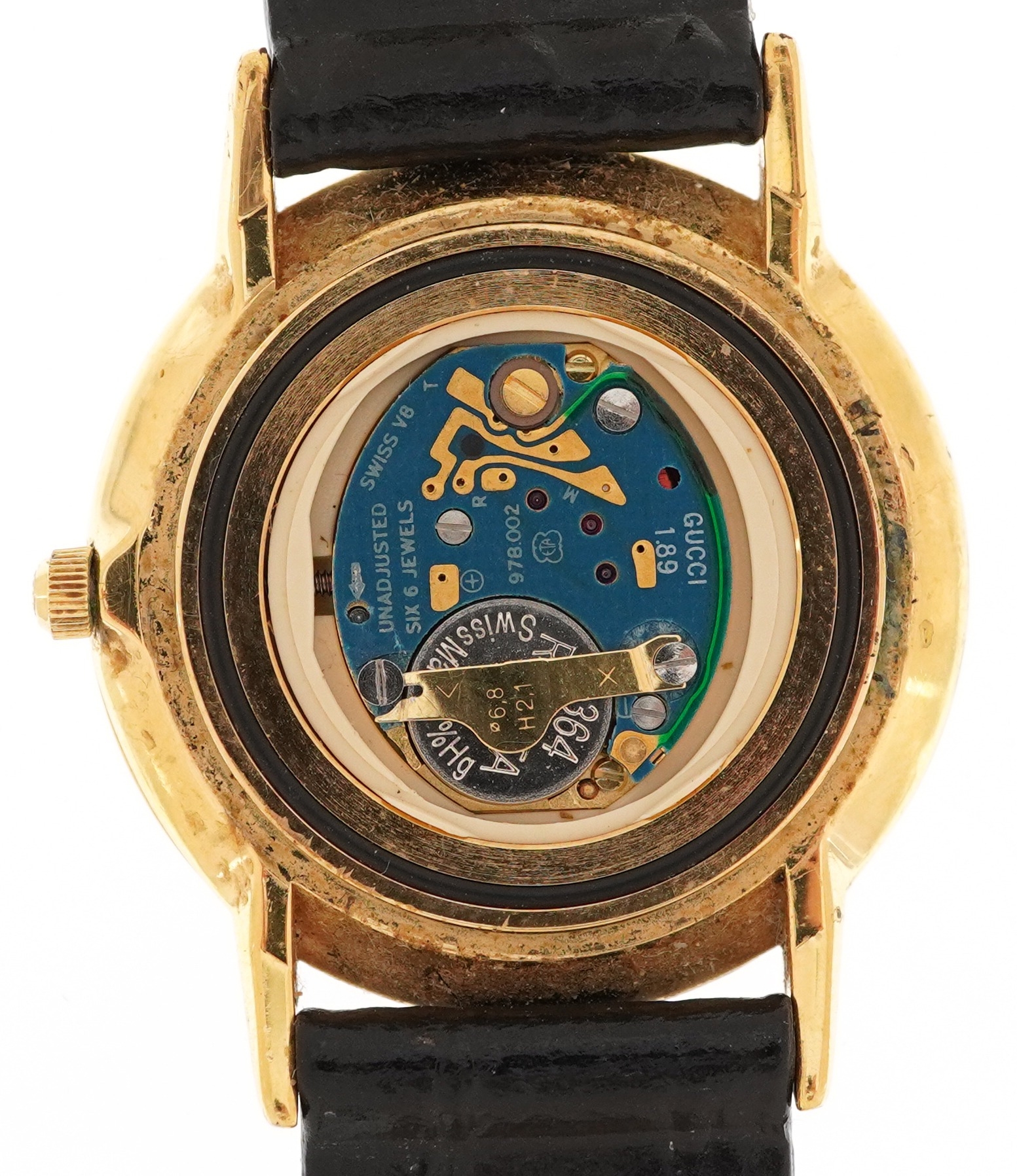 Gucci, ladies gold plated Gucci 3000J quartz wristwatch having Roman numerals to the bezel, serial - Image 3 of 7