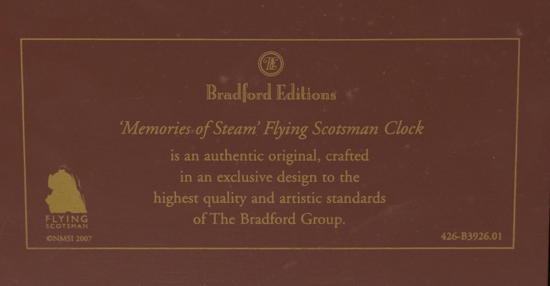 Bradford Edition Memories of Steam Flying Scotsman cuckoo clock, 31.5cm high - Image 3 of 4