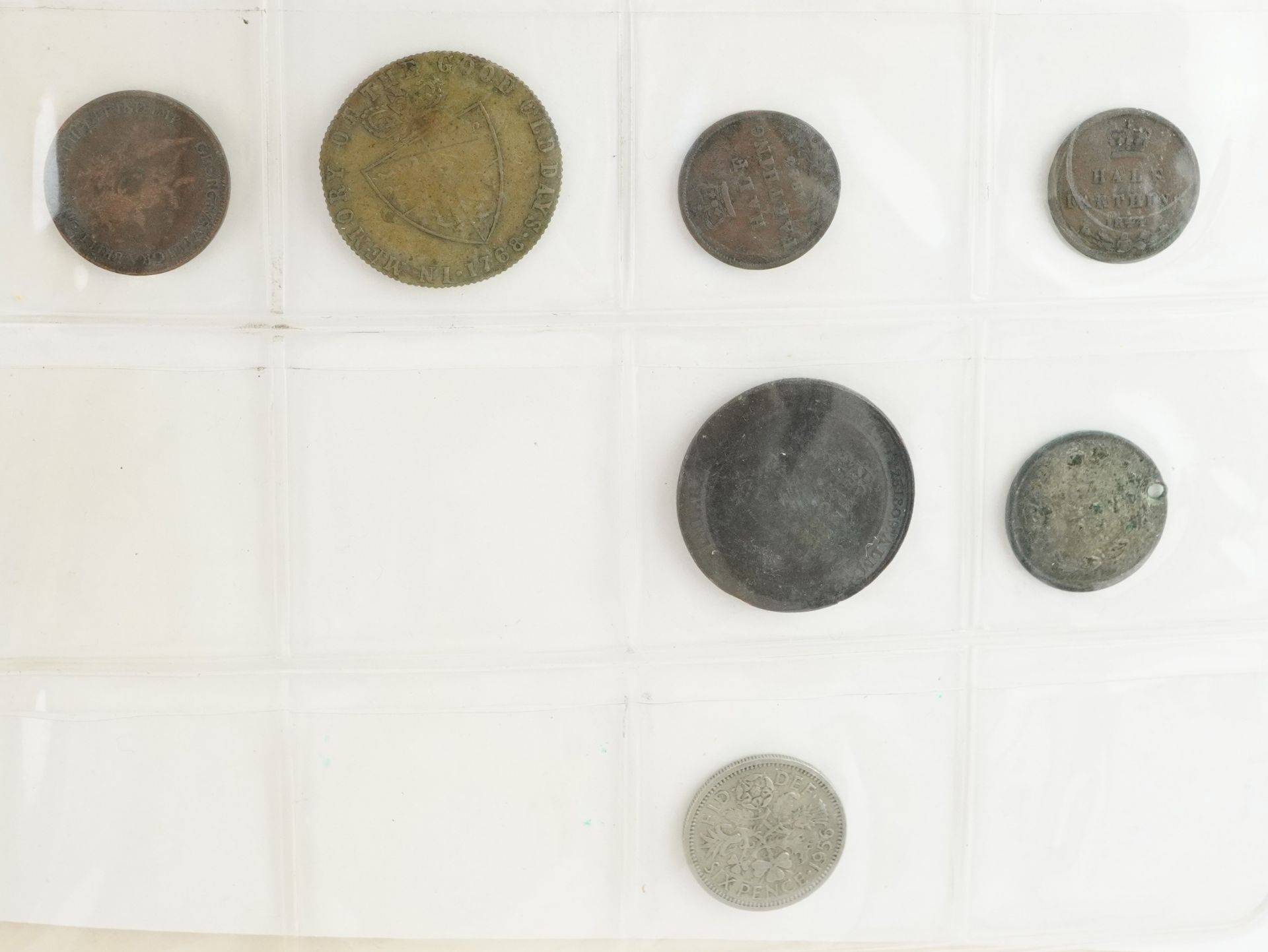 George III and later coinage and tokens arranged in an album including Duke of Wellington 1812 - Image 3 of 13