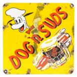 Dog'n Suds enamel advertising sign, 30cm x 30cm
