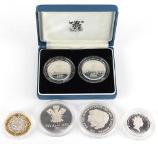 United Kingdom silver proof coins by The Royal Mint comprising 1989 two pounds two coin set, 1995