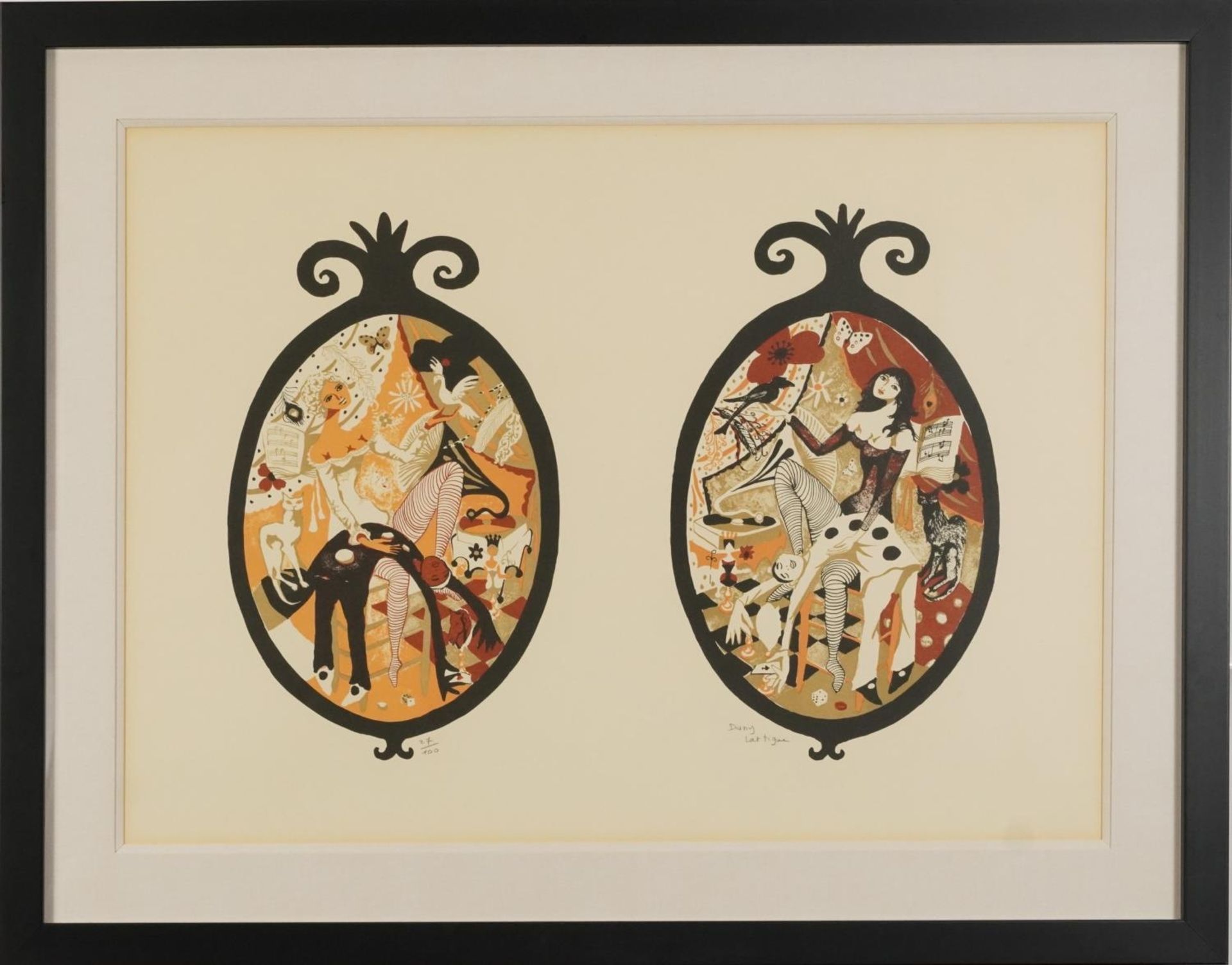 Dany Lartigue - Theatrical Performers, pencil signed print in colour, limited edition 27/100, - Image 2 of 5