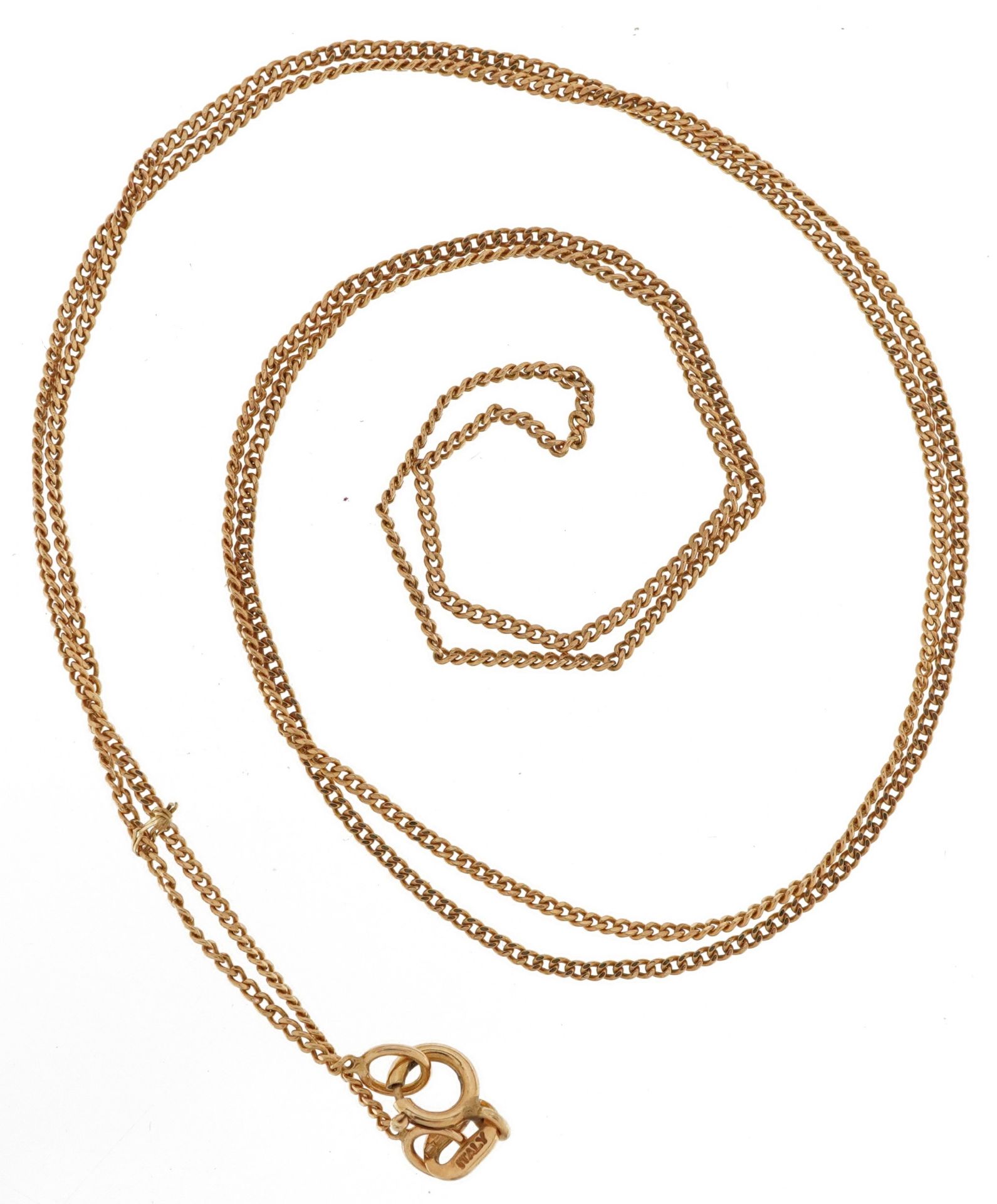 9ct gold fine curb link necklace, 48cm in length, 1.4g - Image 2 of 3