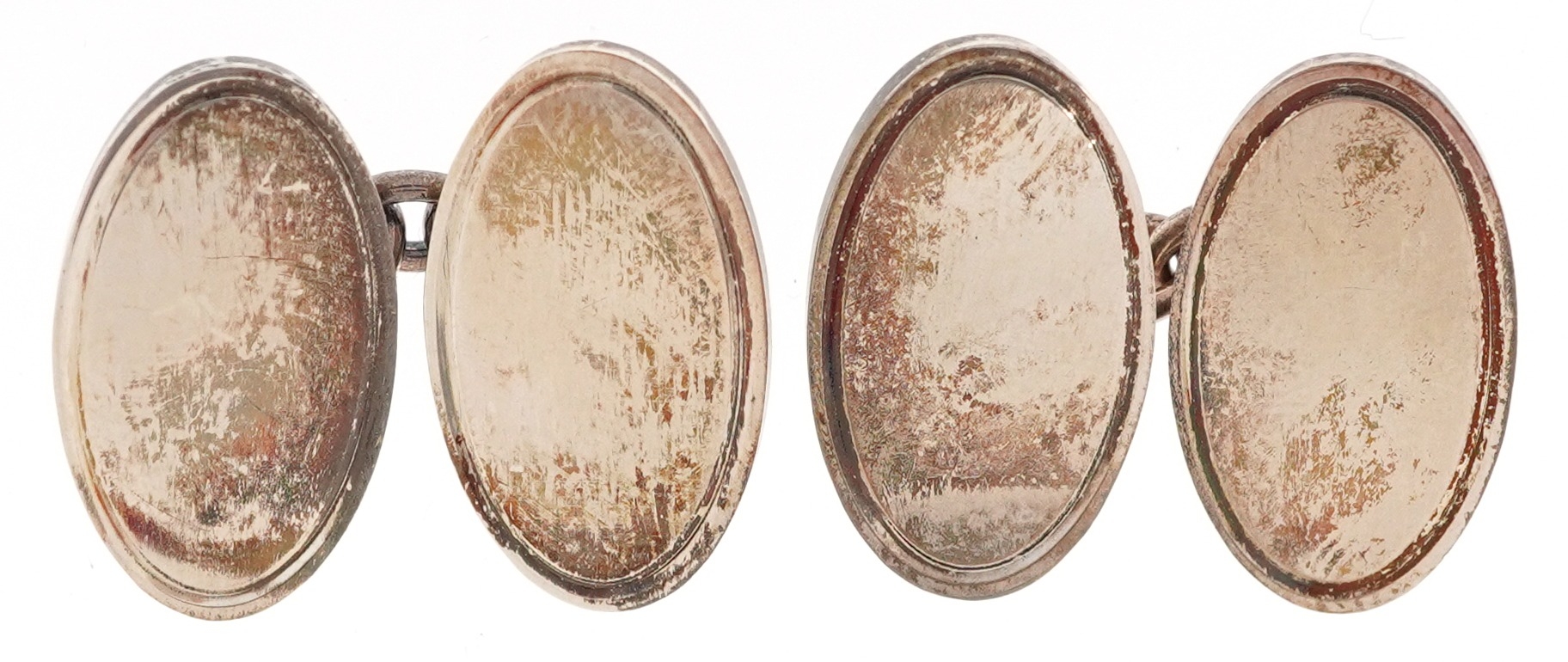 Garrard & Co, pair of unengraved silver cufflinks with fitted case, each 2.5cm in length, total 12. - Image 2 of 5