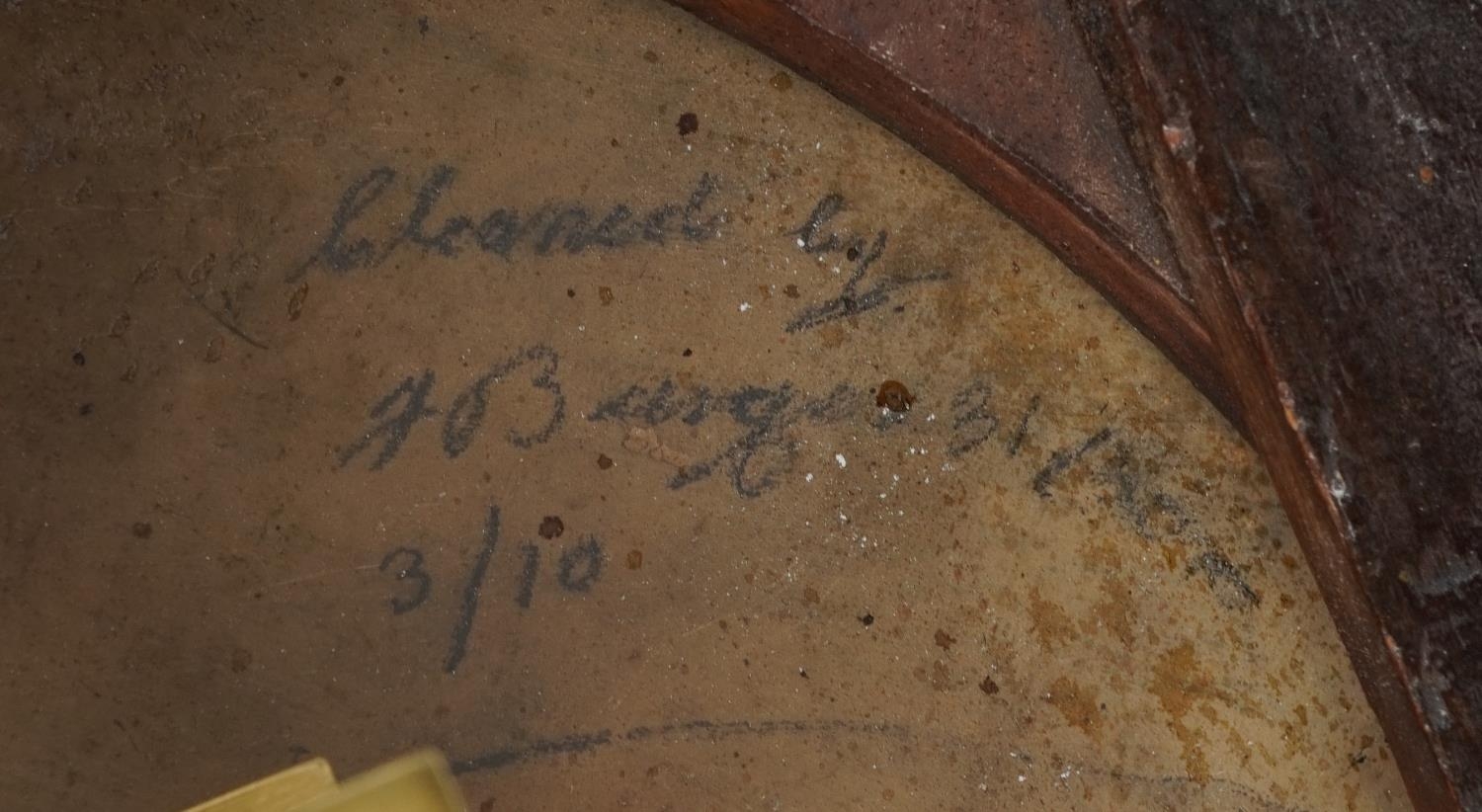 Victorian mahogany drop dial wall clock with circular painted dial having Roman numerals, - Image 6 of 7
