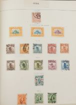 Collection of world stamps arranged in four albums or stock books