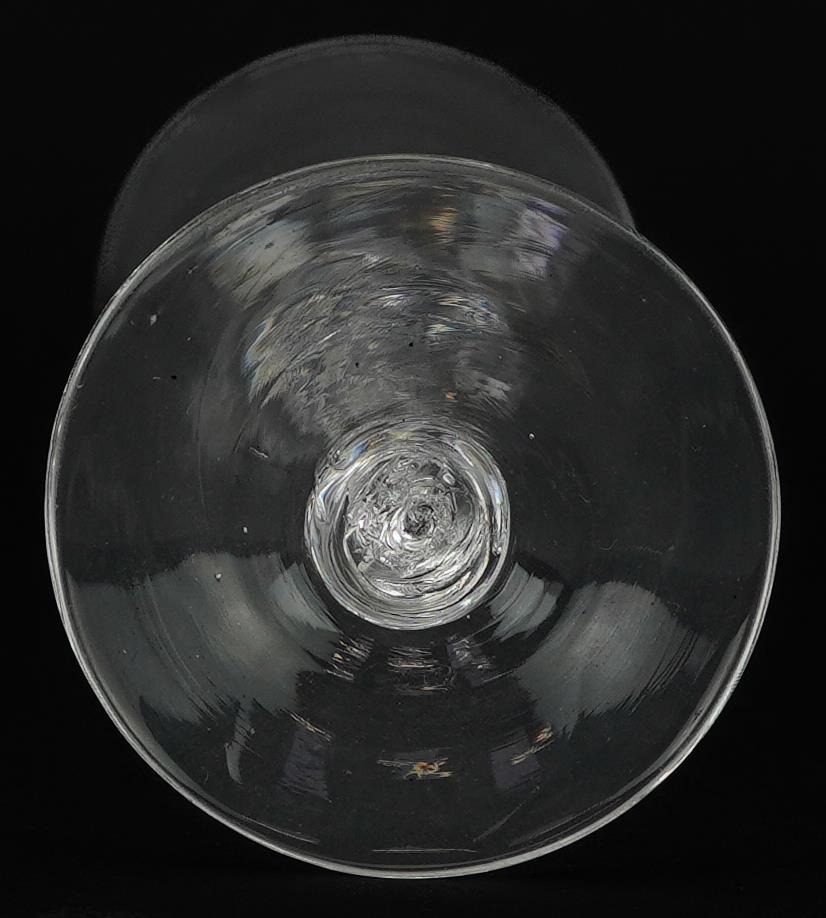 18th century wine glass with mercury twist stem, 15.5cm high - Image 4 of 4