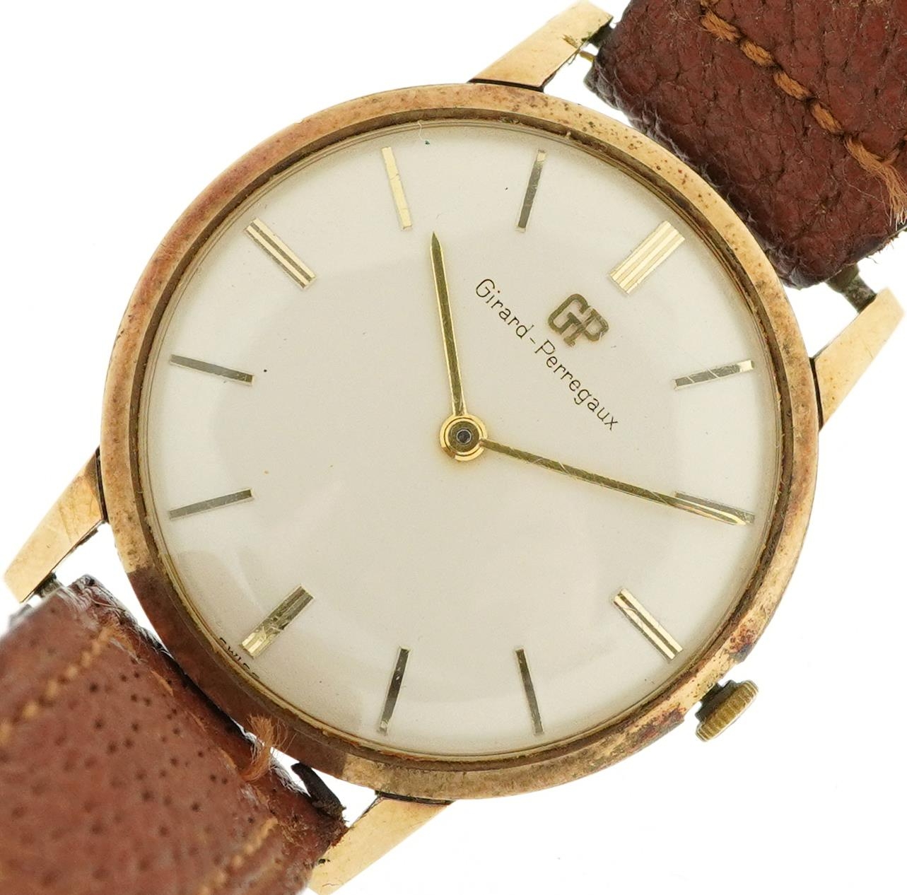 Girard Perregaux, gentlemen's 9ct gold manual wind wristwatch, the movement numbered 2529712, 32mm