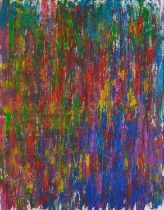 After Gerhard Richter - Abstract composition, German school oil on canvas, inscribed verso,