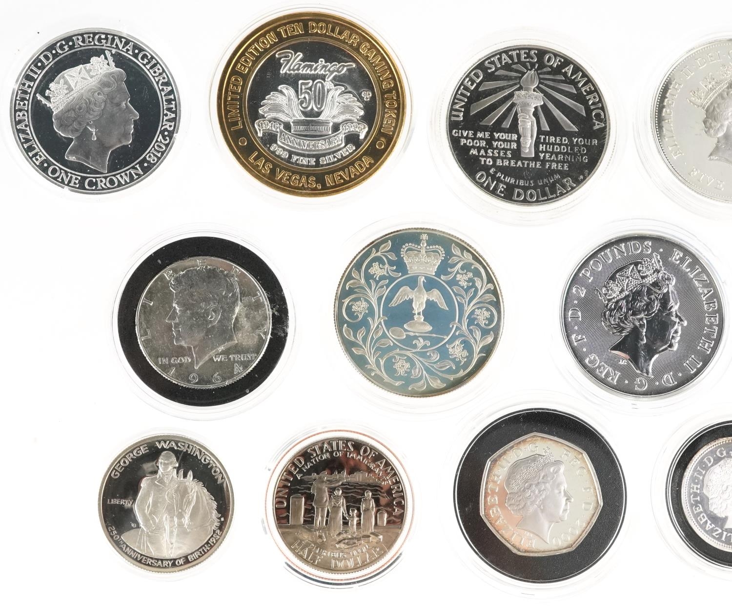 British and American coinage, some silver proof, including 2021 one ounce fine silver two pounds, - Image 5 of 6