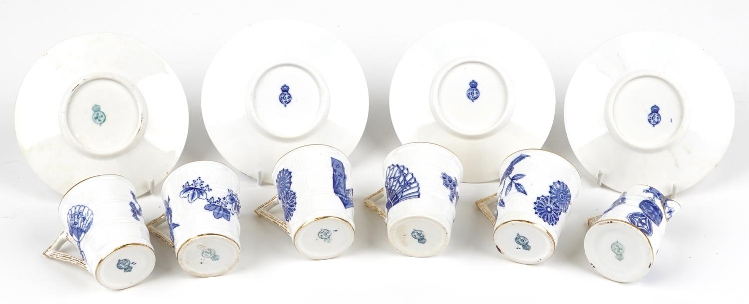 Royal Worcester, Victorian aesthetic naturalistic teaware decorated in the chinoiserie manner with - Image 6 of 7