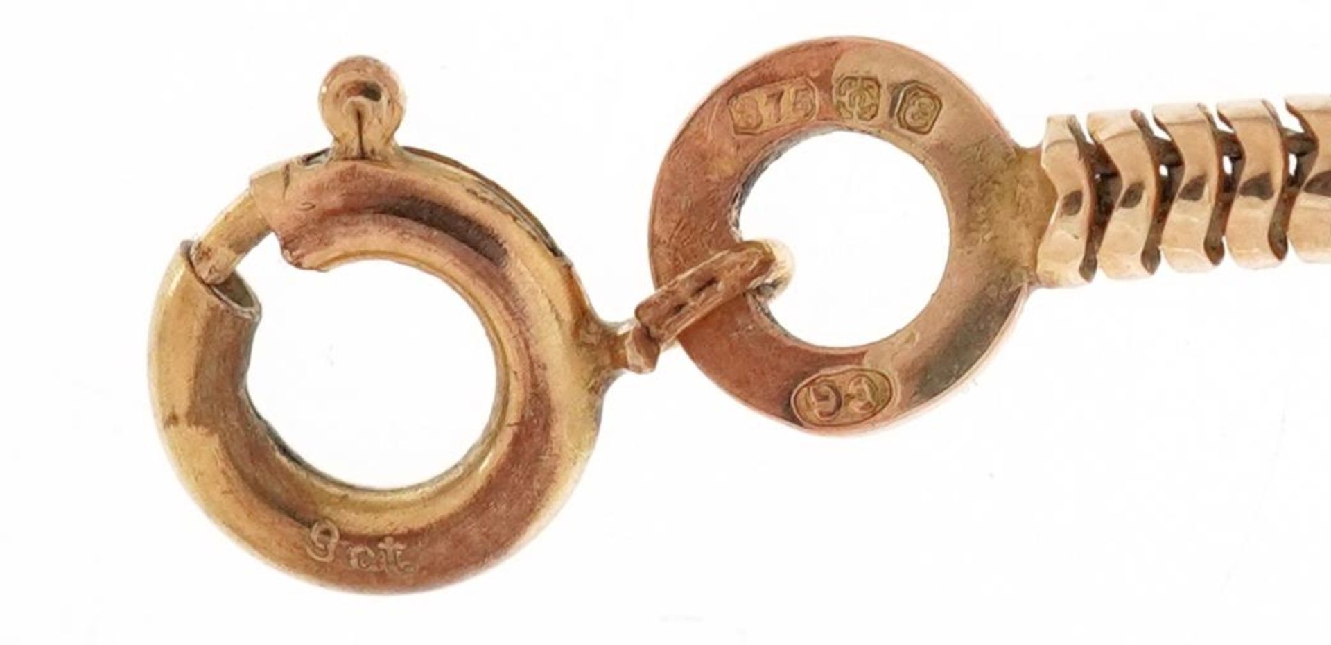 9ct gold snake link bracelet, 24cm in length, 5.1g - Image 3 of 3