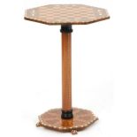 Manner of Liberty & Co, Moorish style inlaid chess occasional table with octagonal top and base,