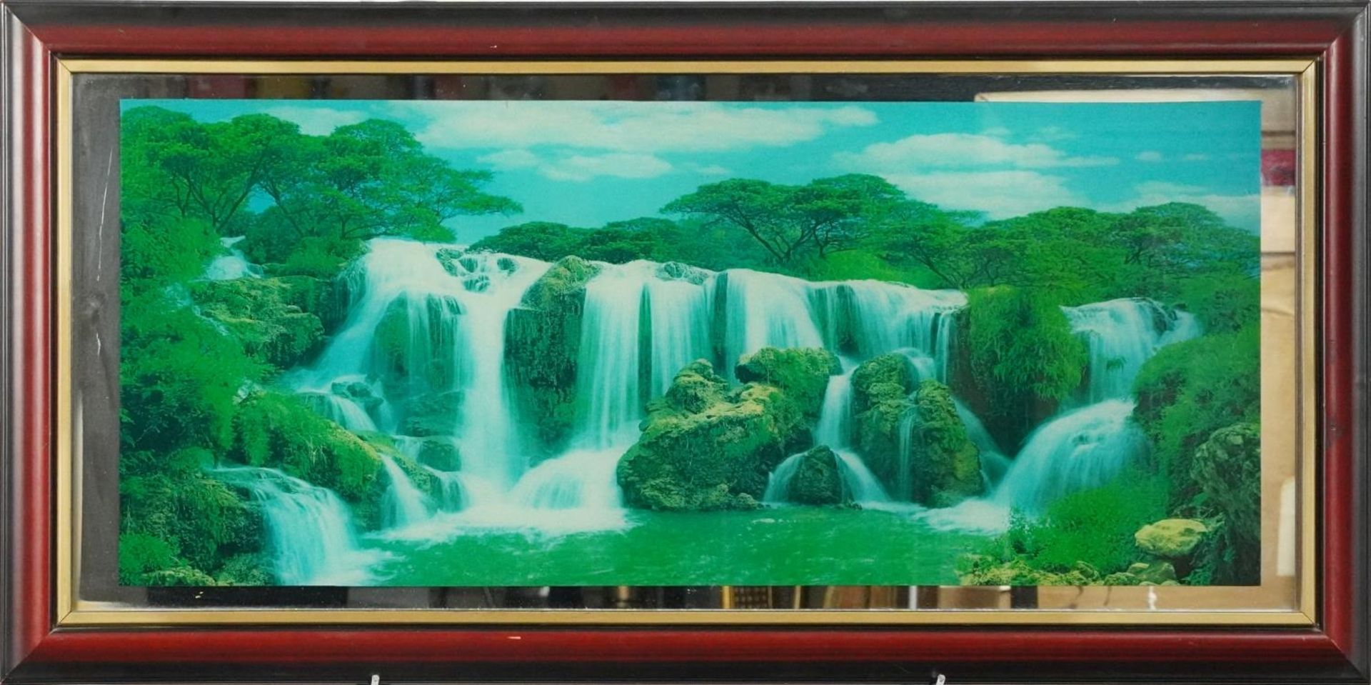 Wall hanging illuminated moving waterfall picture, 98cm x 48cm - Bild 2 aus 3