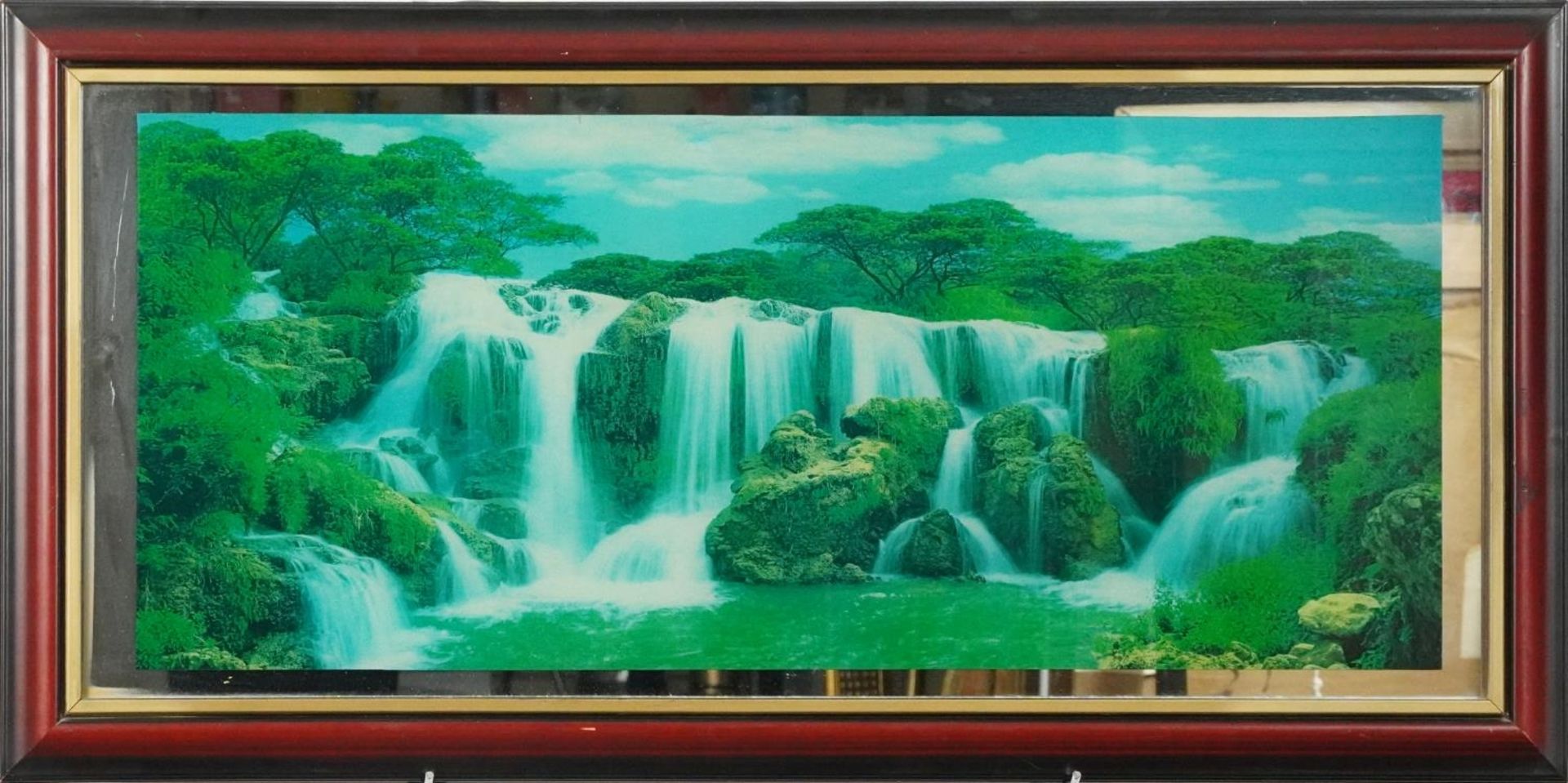 Wall hanging illuminated moving waterfall picture, 98cm x 48cm - Image 2 of 3