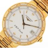 Longines, gentlemen's Longines Conquest quartz wristwatch having white dial and date aperture, the