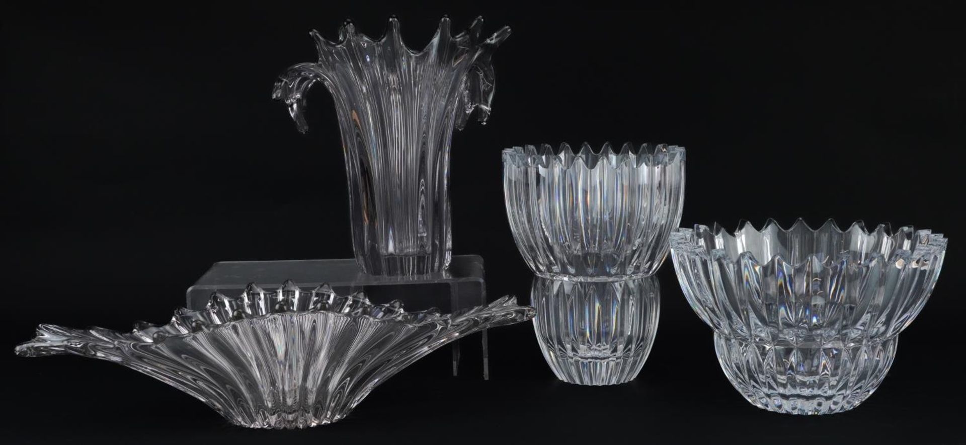 Four contemporary art glass vases including two Slovenian examples by Mikasa, the largest 48cm in - Bild 4 aus 6