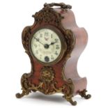 Lenzkirch, German walnut mantle clock with gilt metal foliate mounts and circular enamelled dial