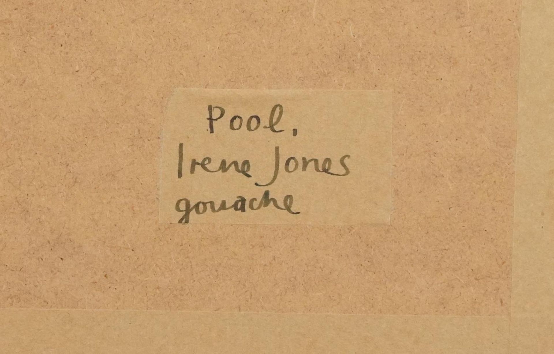 Irene Jones - Pool, Cornish school gouache, inscribed verso, mounted, framed and glazed, 30.5cm x - Image 5 of 6