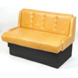 Mustard leather two seater boudoir bench, 120cm wide