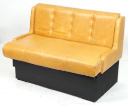 Mustard leather two seater boudoir bench, 120cm wide