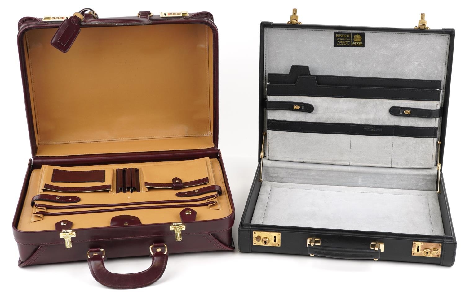 Two vintage leather briefcases including a breweriana interest custom Carlsberg Export burgundy - Image 3 of 8