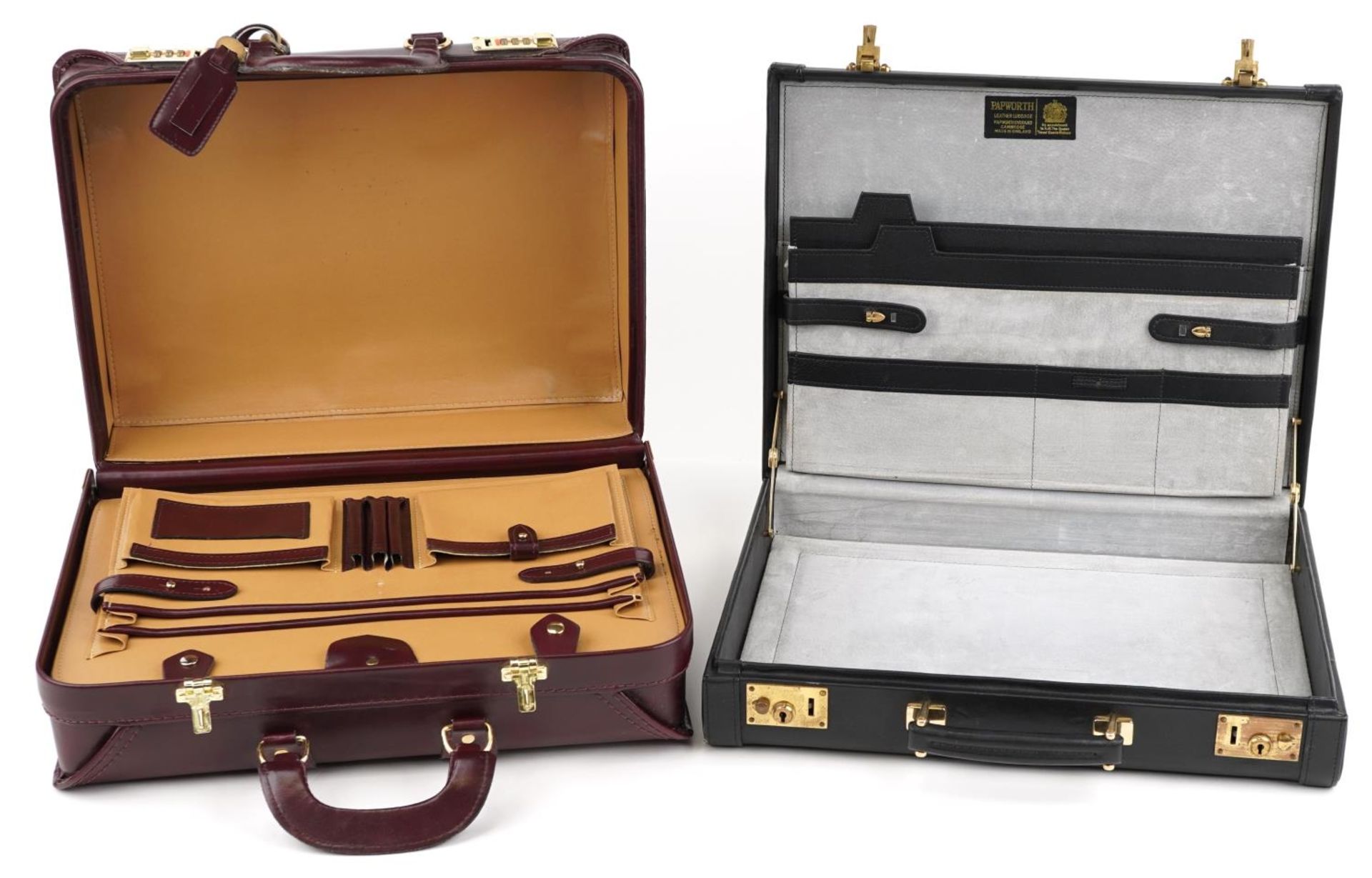 Two vintage leather briefcases including a breweriana interest custom Carlsberg Export burgundy - Bild 3 aus 8