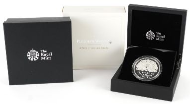 Elizabeth II 2017 five ounce silver proof coin commemorating the Platinum Wedding Anniversary by The
