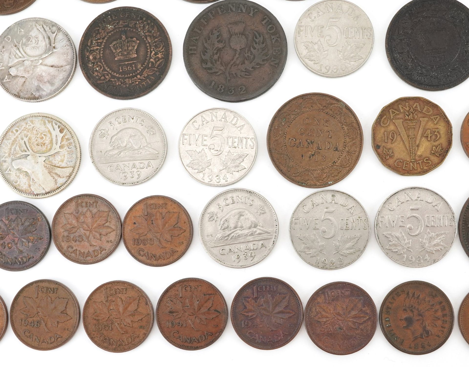 Early 19th century and later Canadian coinage and tokens including Nova Scotia one penny tokens, - Image 9 of 20