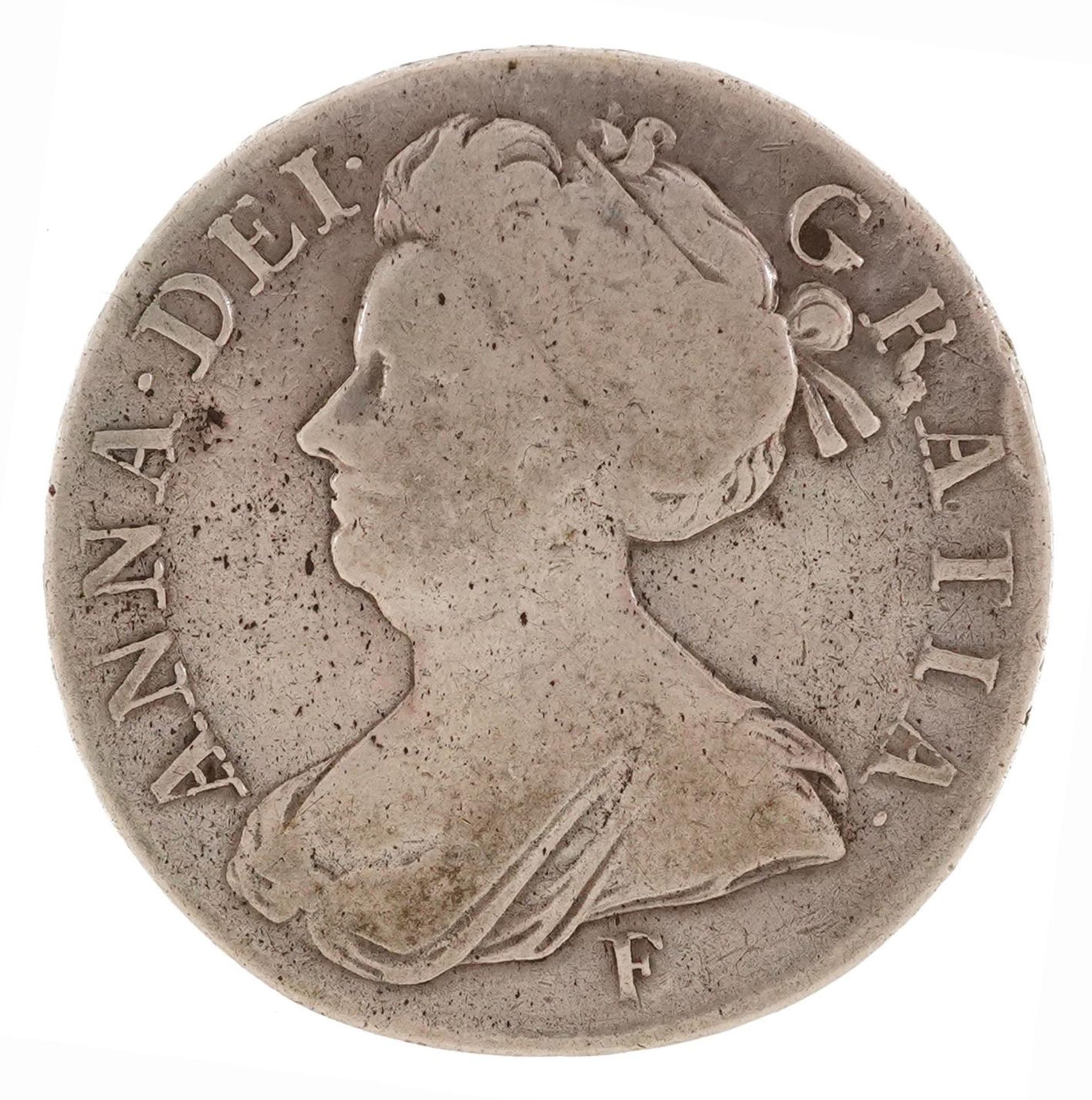 Queen Anne 1708 silver crown - Bild 2 aus 3