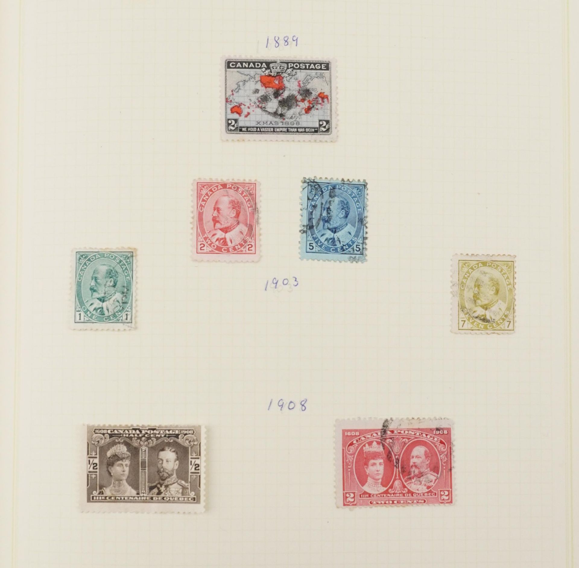 19th century and later world stamps arranged in two stock books including Canada and United States - Image 2 of 11