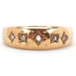 Victorian 18ct gold diamond five stone ring, Birmingham 1897, size M, 2.2g