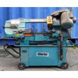 Clarke Seven inch metal cutting bandsaw, model CBS-7MH, serial number 9028160, 120cm wide