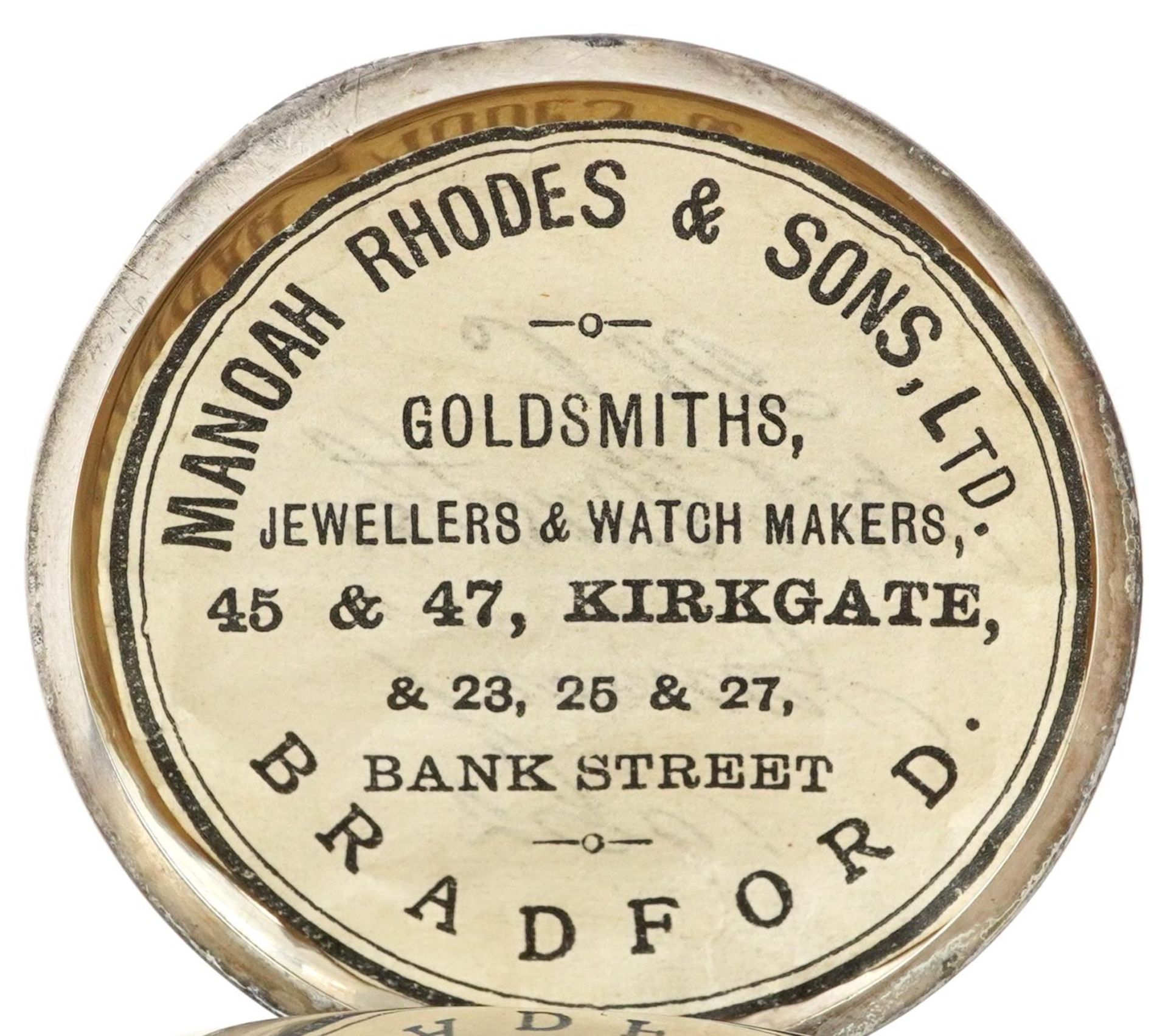 Two gentlemen's silver open face keyless pocket watches, each having enamelled and subsidiary - Bild 5 aus 7