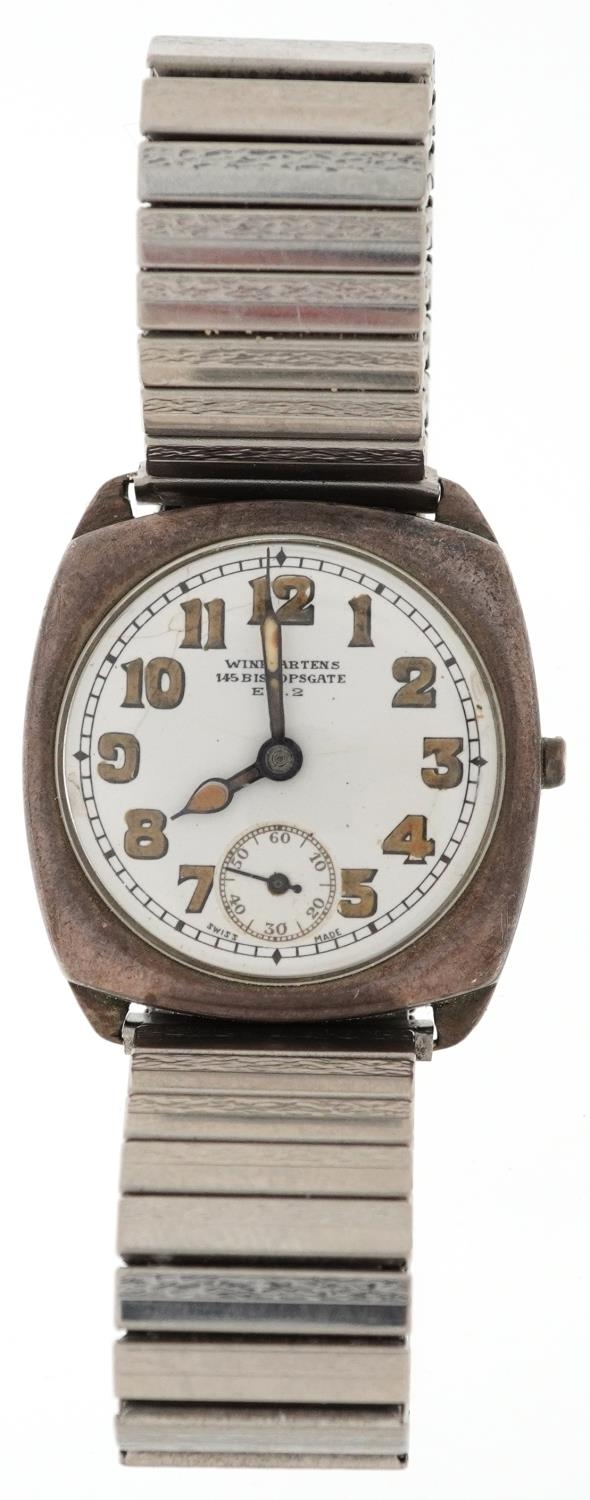 Winegartens, gentlemen's silver manual wind wristwatch having military type enamelled dial and - Image 2 of 6