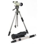 Opticron spotting scope with protective case, tripod stand and Velbon UP-4000 tripod