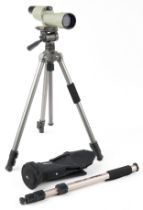 Opticron spotting scope with protective case, tripod stand and Velbon UP-4000 tripod