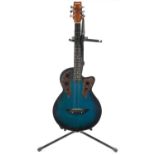 Melody six string acoustic guitar with Stagg guitar stand, the guitar 96cm in length